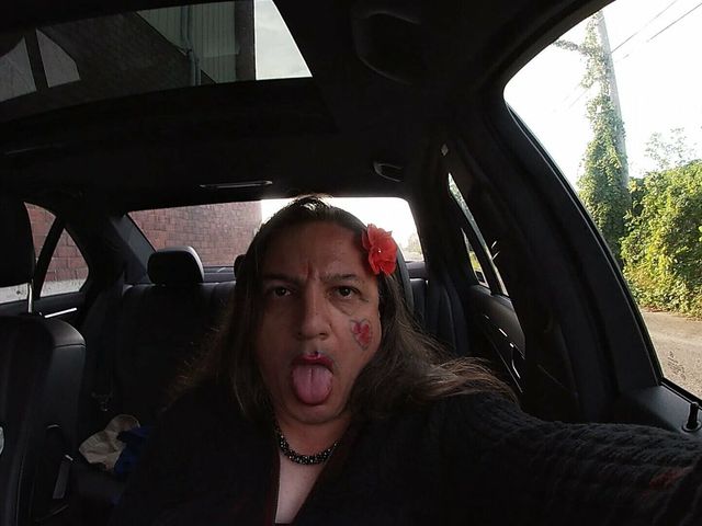 Dirty Sissy CD Finally Cums in the Car and Eats Her Own Cum Load a Car Solo Masturbation Video (Fabiola Paola)