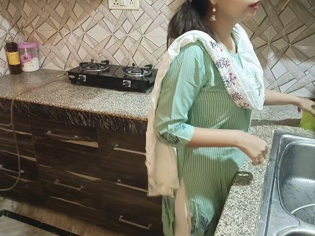 Desi Sexy Stepmom Gets Angry on Him After Proposing in Kitchen Pissing (Saara Bhabhi)