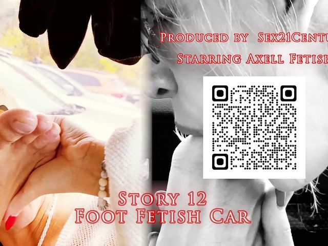 Story #12. Blonde MILF Licks the Driver's Feet and Sniffs Socks. Foot Fetish Car.