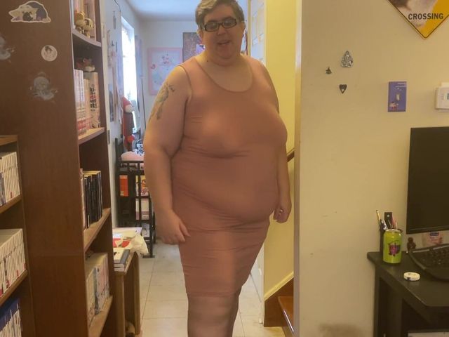 Me Finally Showing off My Maternity Dress a Really Good Friend Gifted Me (Moobdood's Fat Emporium)