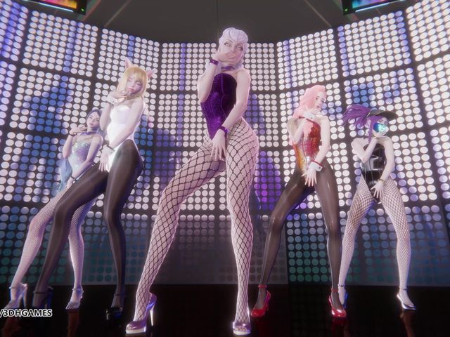 [mmd] Exid - up & Down Ahri Akali Kaisa Evelynn Seraphine Hot Striptease Dance League of Legends Hentai