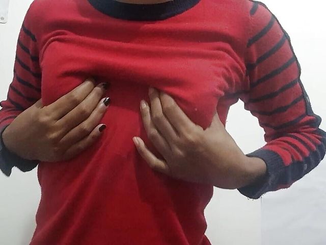 Red Top Girl Boobs (Desi Girl Fun)