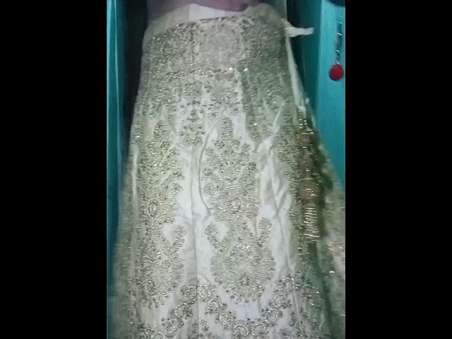 Indian Gay Crossdresser in Golden Lehanga (Gauri Sissy)