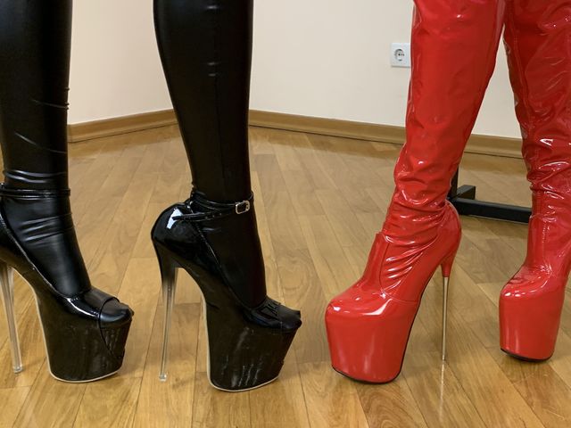 High Heels and Stilettos Fetish with Two Latex Mistresses (Petite Princesses FemDom (PPFemdom))