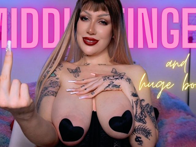 Middle Finger and Huge Boobs (LDB Mistress)