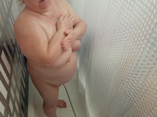 Mother-in-law Takes a Shower and Washes Her Big Tits (Sweet July)