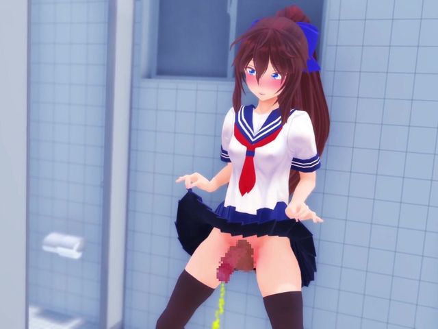 Hikari Futa Bathroom Pee, futa Shemale (Velvixian3Futanari)