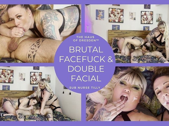 Rough Facefuck & Double Facial From Bear Husband & BBW Wife (The Haus Of Dresden)